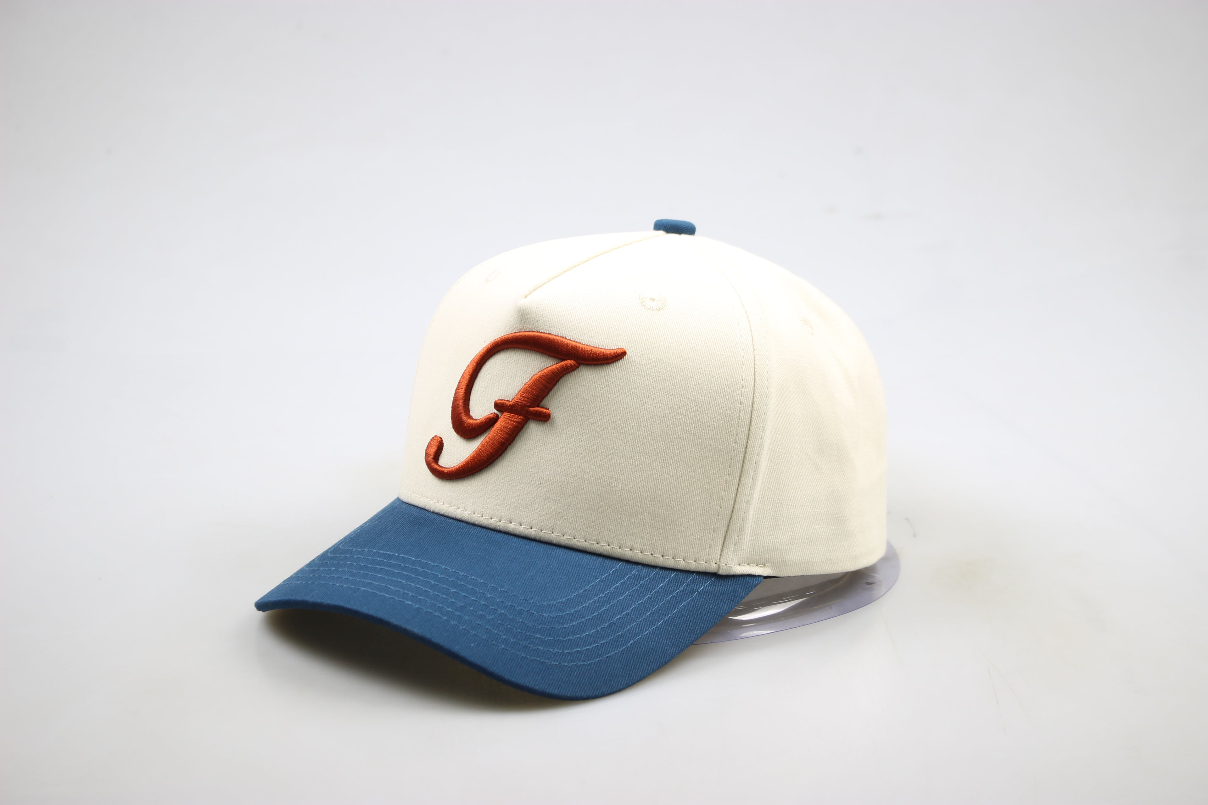 Fresco Script Baseball Cap – Navy & Cream