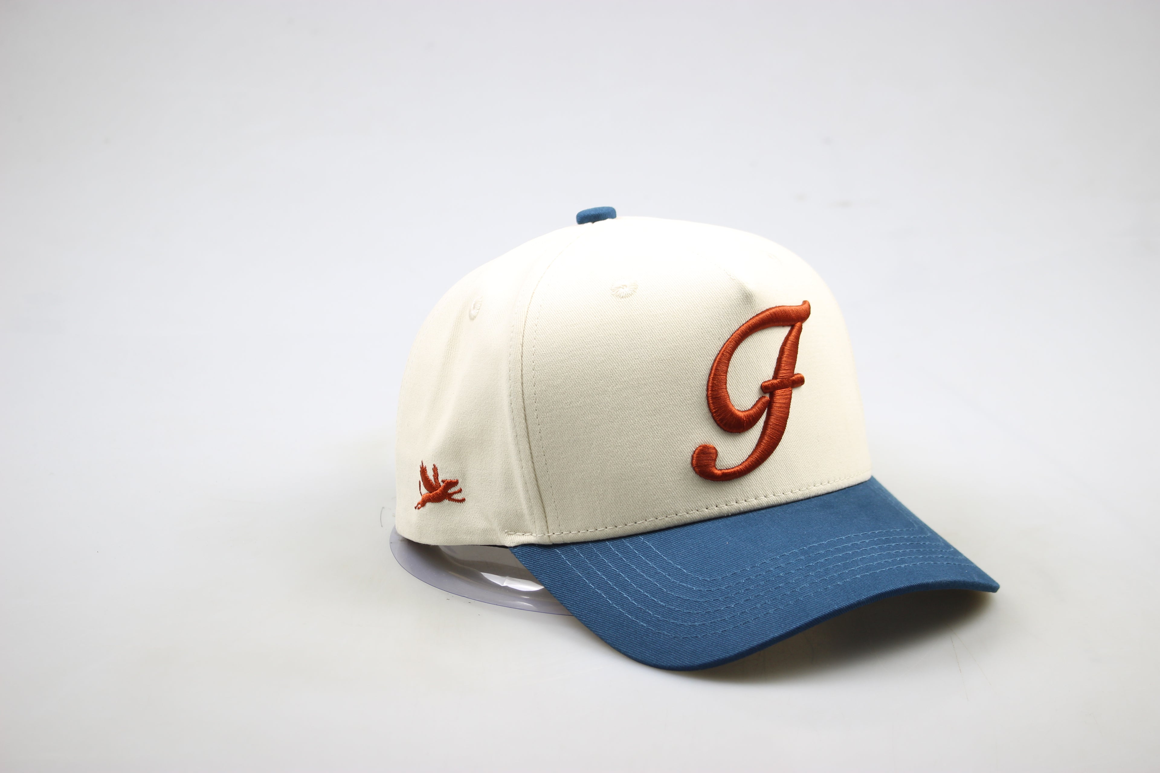 Fresco Script Baseball Cap – Navy & Cream