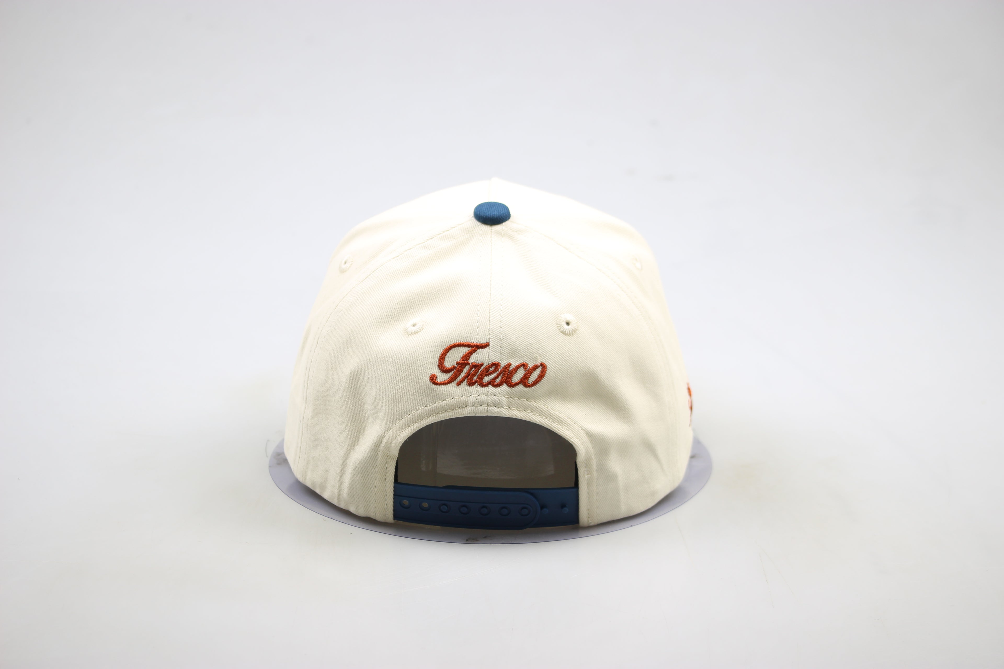 Fresco Script Baseball Cap – Navy & Cream